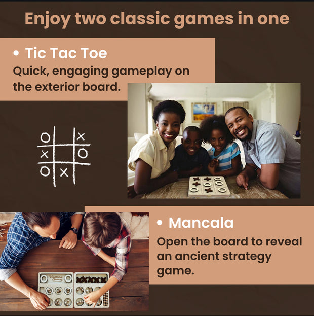 Mancala Tic Tac Toe Board Game Set